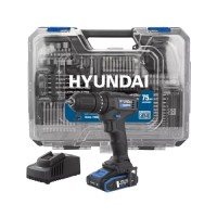 Trapano Avvitatore a Percussione Brushed 20V + Batt. 2Ah Hyundai 25873 50Nm +75 Utensili